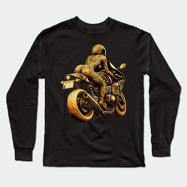 Motorcycle Girl Design Long Sleeve T-Shirt by newozzorder